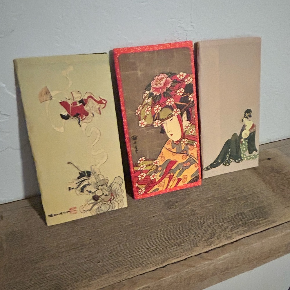 3 vintage Japanese Zemliya paper wallets